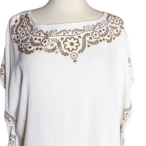 TZ Tunic Beach Coverup Tunic Floral Print White - Picture 8 of 9